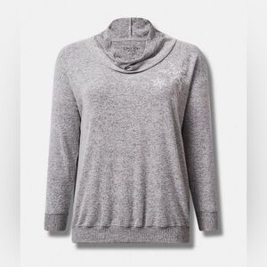 Snowflake Relaxed Fit Super Soft PlushSequin Pullover Tunic Sweatshirt Size 3